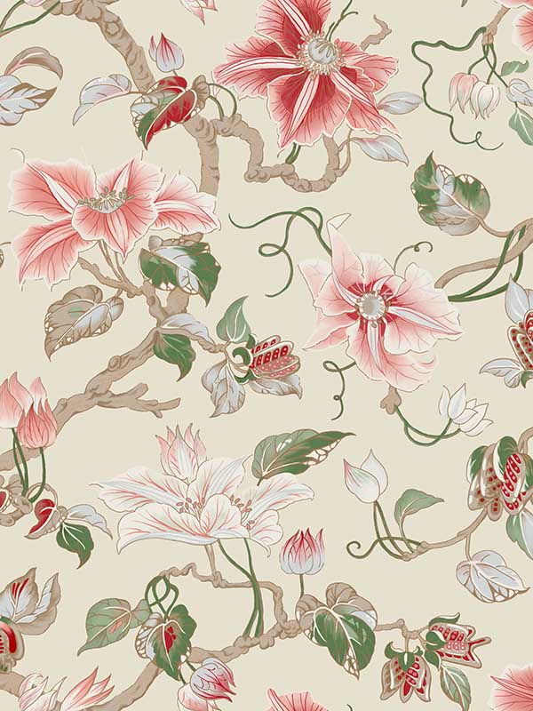 Marguerite Vine fabric in cream color - pattern number GT4513 - by Ronald Redding in the Classics collection