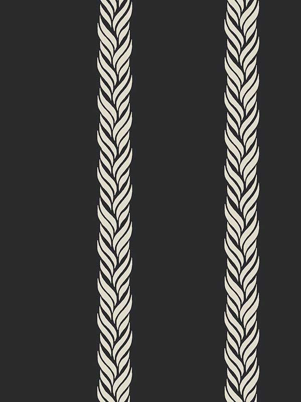 Braided Stripe wallpaper in black color - pattern number GT4542 - by Ronald Redding in the Classics collection