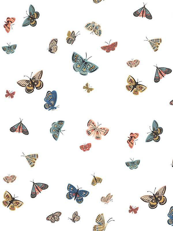 Butterfly House fabric in white color - pattern number RF7411 - by Rifle Paper Co in the Rifle Paper Co Third Edition collection