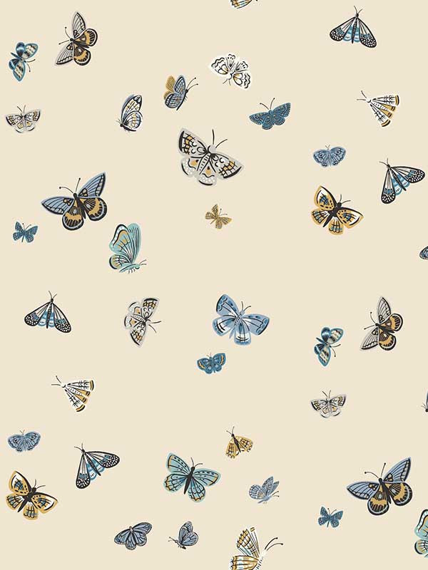 Butterfly House fabric in linen color - pattern number RF7412 - by Rifle Paper Co in the Rifle Paper Co Third Edition collection