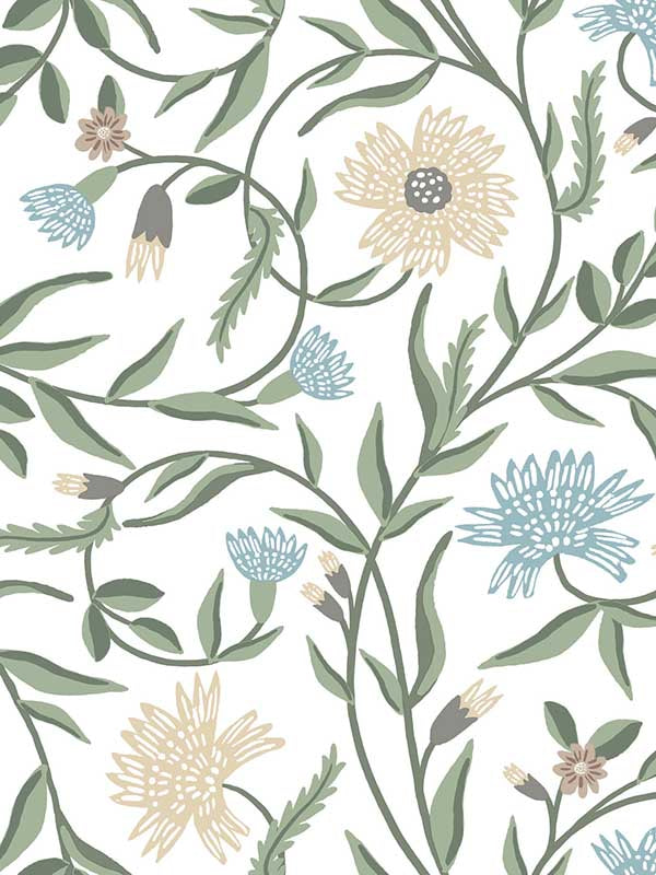 Aster fabric in white color - pattern number RF7431 - by Rifle Paper Co in the Rifle Paper Co Third Edition collection