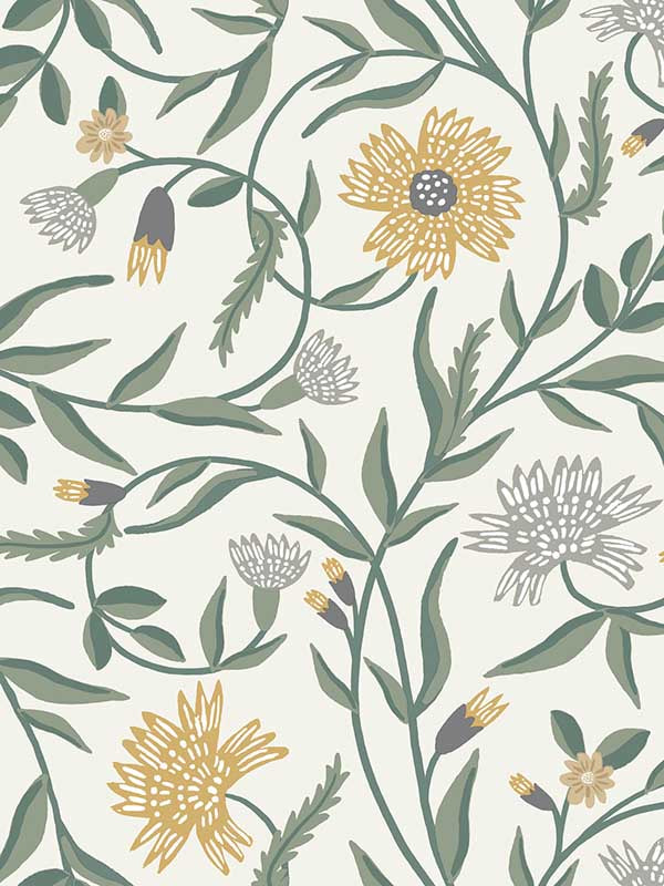 Aster fabric in gold color - pattern number RF7432 - by Rifle Paper Co in the Rifle Paper Co Third Edition collection