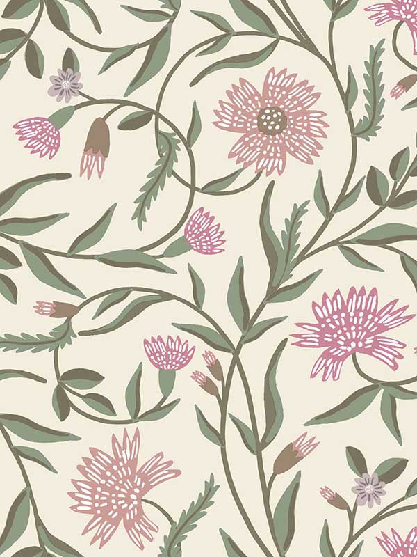 Aster fabric in rose color - pattern number RF7436 - by Rifle Paper Co in the Rifle Paper Co Third Edition collection