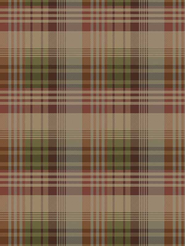 Mulberry Ancient Tartan wallpaper in red plum color - pattern number FG100.V54.0 - by Mulberry Home in the Icons Wallpaper collection