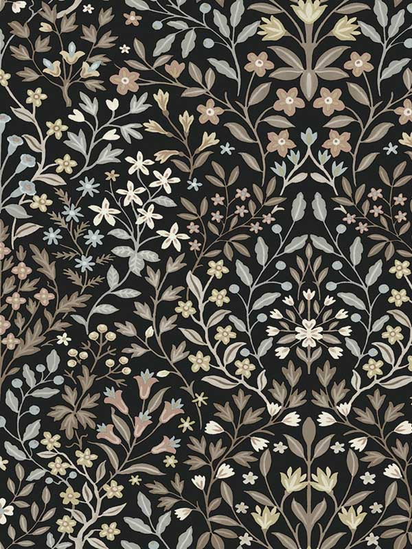 Garden Terrace fabric in black and neutral color - pattern number MF4725 - by Magnolia Home by Joanna Gaines in the Magnolia Home Vol 4 collection