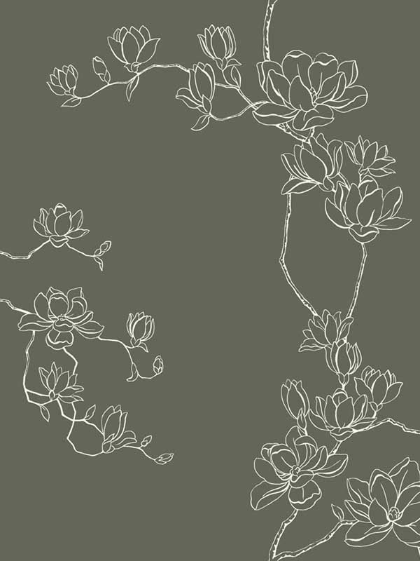Magnolia Branches fabric in pine color - pattern number MF4735 - by Magnolia Home by Joanna Gaines in the Magnolia Home Vol 4 collection