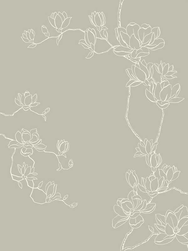 Magnolia Branches wallpaper in taupe color - pattern number MF4736 - by Magnolia Home by Joanna Gaines in the Magnolia Home Vol 4 collection