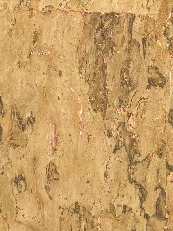 Cork W4024 wallpaper in orange metallic gold color - pattern number W4024.12.0 - by Kravet in the Elements II Naturals collection