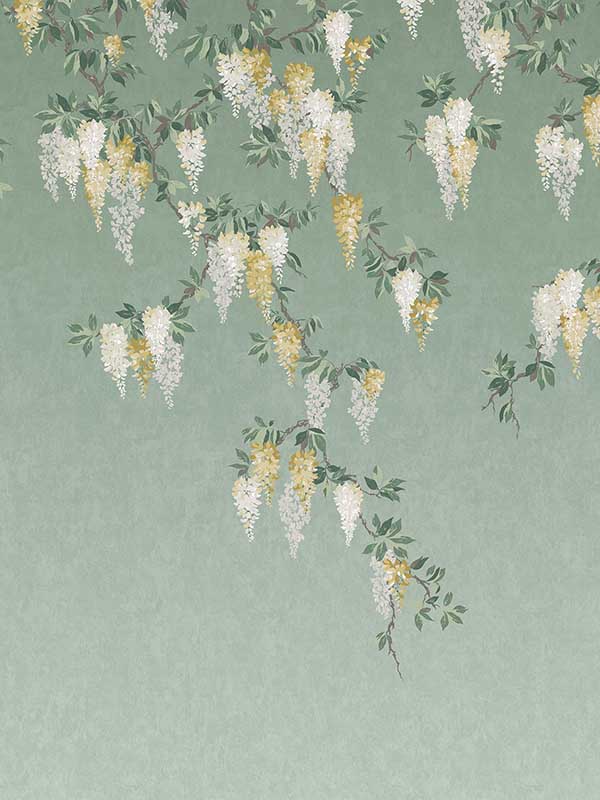 Wisteria 6 Panel fabric in green color - pattern number 4164-50940 - by Advantage in the Westbury Forest collection