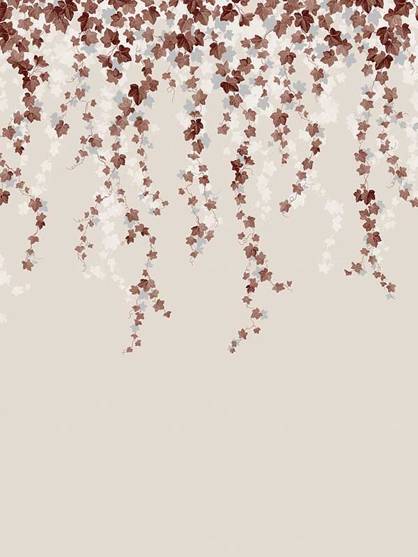 Trailing Ivy 6 Panel mural in brown color - pattern number 4164-50941 - by Advantage in the Westbury Forest collection