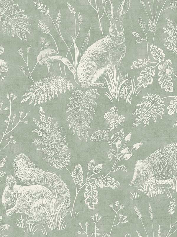 Woodland Toile fabric in green color - pattern number 4164-M1801 - by Advantage in the Westbury Forest collection