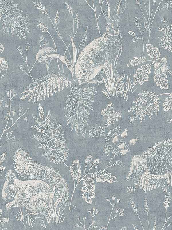 Woodland Toile fabric in blue color - pattern number 4164-M1802 - by Advantage in the Westbury Forest collection