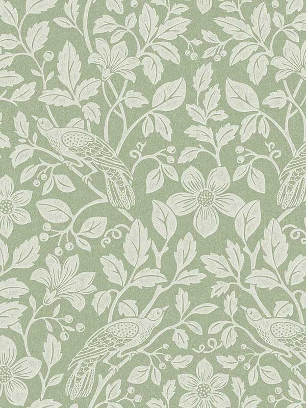 Marlow Bird Vine fabric in green color - pattern number 4164-M1816 - by Advantage in the Westbury Forest collection