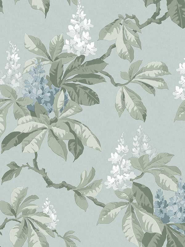 Chestnut Floral wallpaper in blue color - pattern number 4164-M1819 - by Advantage in the Westbury Forest collection