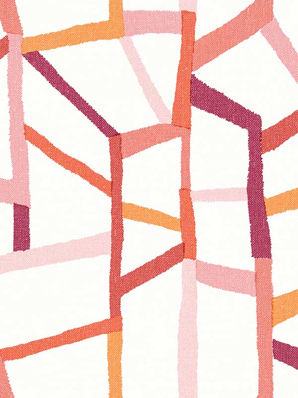 Tate Geometric Linen fabric in pink color - pattern number 4135-25846 - by A Street Prints in the Whimsy collection