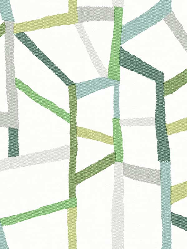 Tate Geometric Linen fabric in green color - pattern number 4135-25847 - by A Street Prints in the Whimsy collection