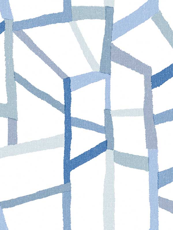 Tate Geometric Linen fabric in blue color - pattern number 4135-25849 - by A Street Prints in the Whimsy collection