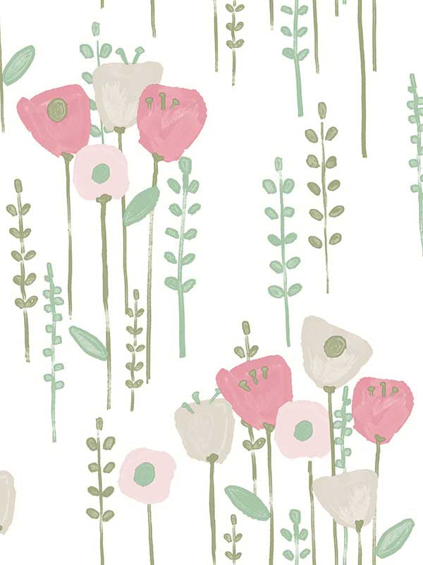 Mabel Floral Field fabric in pink color - pattern number 4135-27275 - by A Street Prints in the Whimsy collection