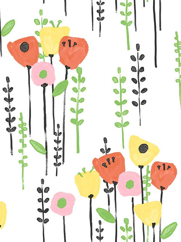 Mabel Floral Field fabric in yellow color - pattern number 4135-27276 - by A Street Prints in the Whimsy collection