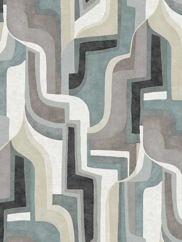 Tulum Surreal Shapes wallpaper in denim color - pattern number 4135-72702 - by A Street Prints in the Whimsy collection