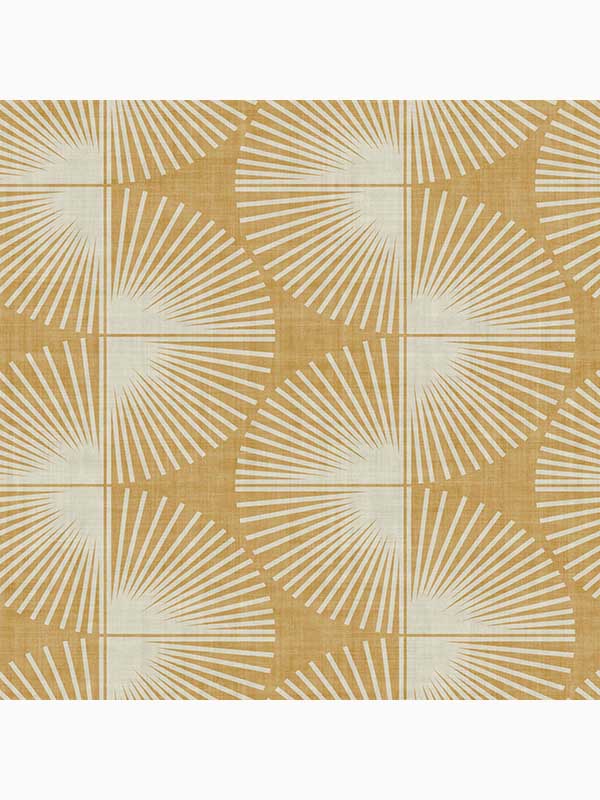 Fluted Geo Peel and Stick fabric in turmeric color - pattern number 127432 - by Graham and Brown in the Peel and Stick Wallpaper by Nicole Miller collection