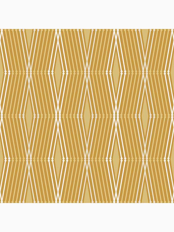 Hard Edge Ogee Peel and Stick fabric in turmeric color - pattern number 127439 - by Graham and Brown in the Peel and Stick Wallpaper by Nicole Miller collection