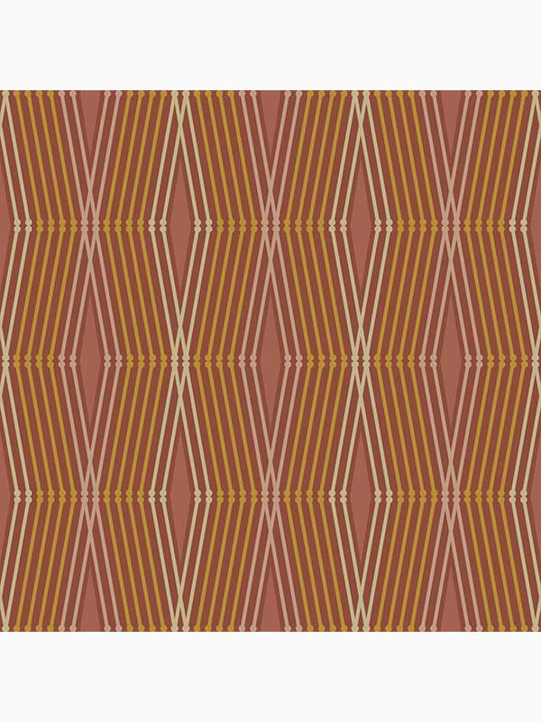 Hard Edge Ogee Peel and Stick wallpaper in clay color - pattern number 127440 - by Graham and Brown in the Peel and Stick Wallpaper by Nicole Miller collection