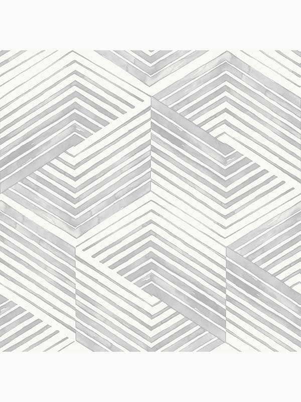 Geo Movement Peel and Stick fabric in oyster color - pattern number 127449 - by Graham and Brown in the Peel and Stick Wallpaper by Nicole Miller collection