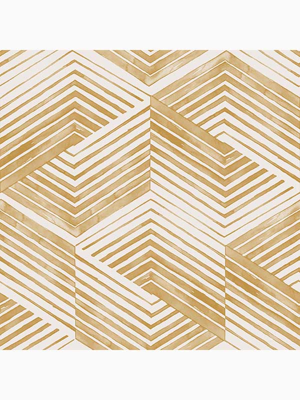 Geo Movement Peel and Stick fabric in turmeric color - pattern number 127451 - by Graham and Brown in the Peel and Stick Wallpaper by Nicole Miller collection