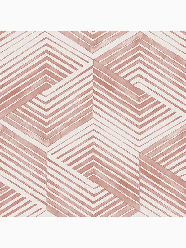 Geo Movement Peel and Stick wallpaper in clay color - pattern number 127452 - by Graham and Brown in the Peel and Stick Wallpaper by Nicole Miller collection