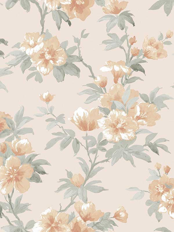 Rosamund fabric in apricot color - pattern number 127390 - by Laura Ashley in the Laura Ashley Collection II collection