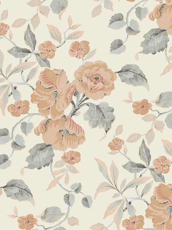 Alyworth Trail fabric in apricot color - pattern number 127397 - by Laura Ashley in the Laura Ashley Collection II collection