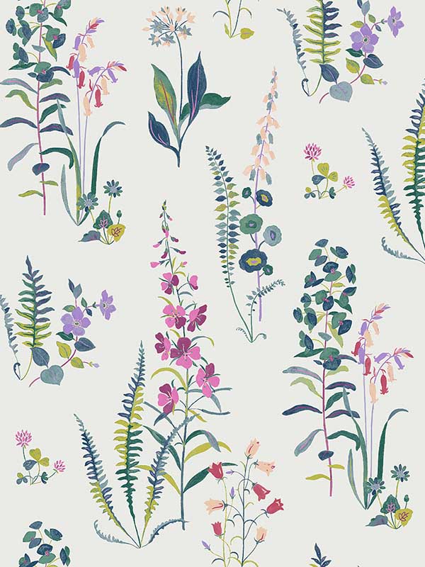 Meadowvale Sprigs fabric in violet color - pattern number 127401 - by Laura Ashley in the Laura Ashley Collection II collection