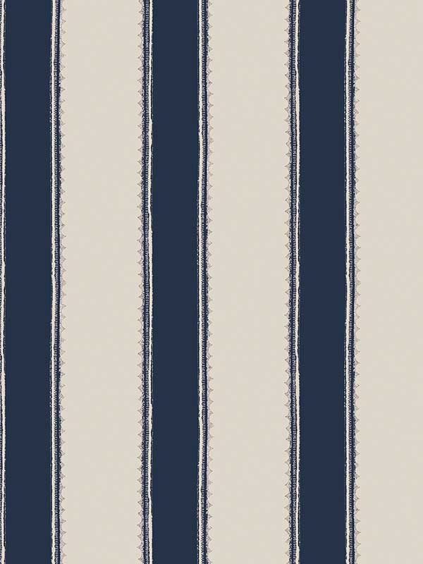 Denwick Stripe fabric in midnight seaspray color - pattern number 127404 - by Laura Ashley in the Laura Ashley Collection II collection