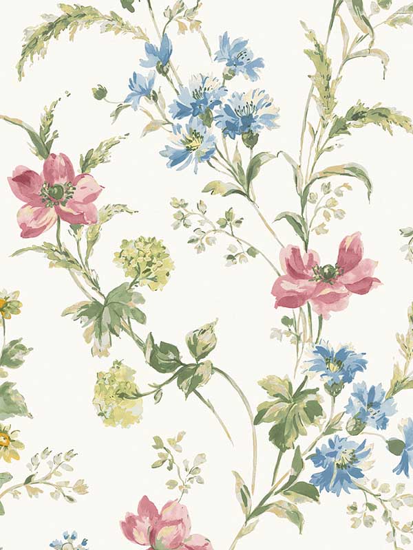 Poppy Meadow fabric in multi color - pattern number 127407 - by Laura Ashley in the Laura Ashley Collection II collection