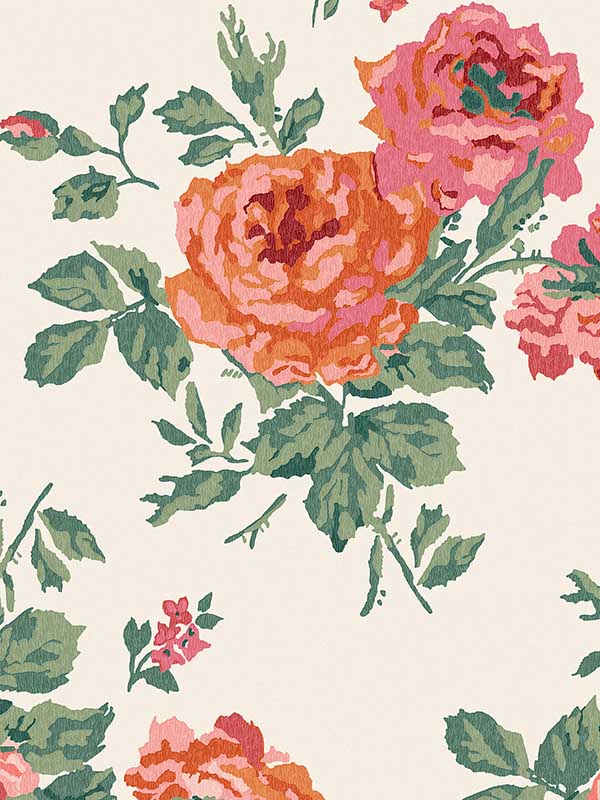 Archive Blooms fabric in rose pink color - pattern number 125494 - by Graham and Brown in the Cath Kidston Collection collection