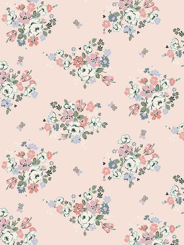 Clifton Floral fabric in pink color - pattern number 125508 - by Graham and Brown in the Cath Kidston Collection collection