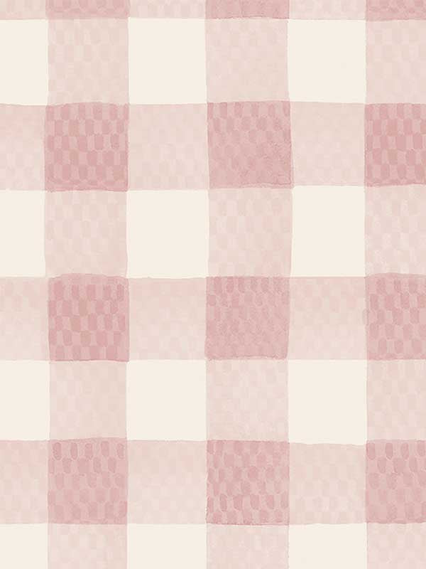 Painted Gingham fabric in pink color - pattern number 125515 - by Graham and Brown in the Cath Kidston Collection collection
