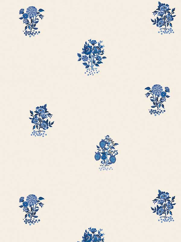 Kingdom Posey wallpaper in blue color - pattern number 125529 - by Graham and Brown in the Cath Kidston Collection collection