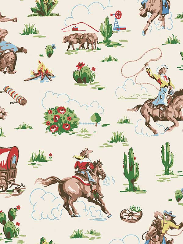 Cowgirls fabric in multi color - pattern number 125533 - by Graham and Brown in the Cath Kidston Collection collection