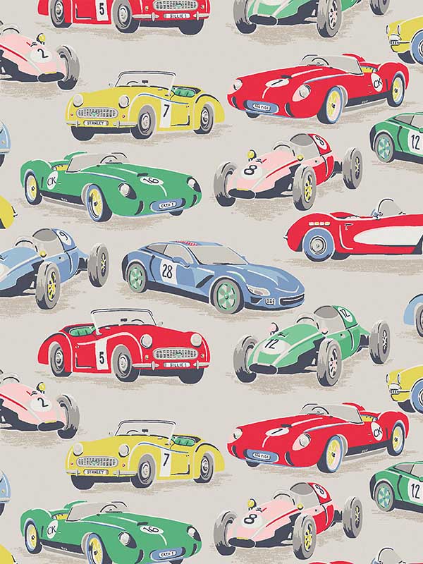 Vintage Cars fabric in multi color - pattern number 125535 - by Graham and Brown in the Cath Kidston Collection collection