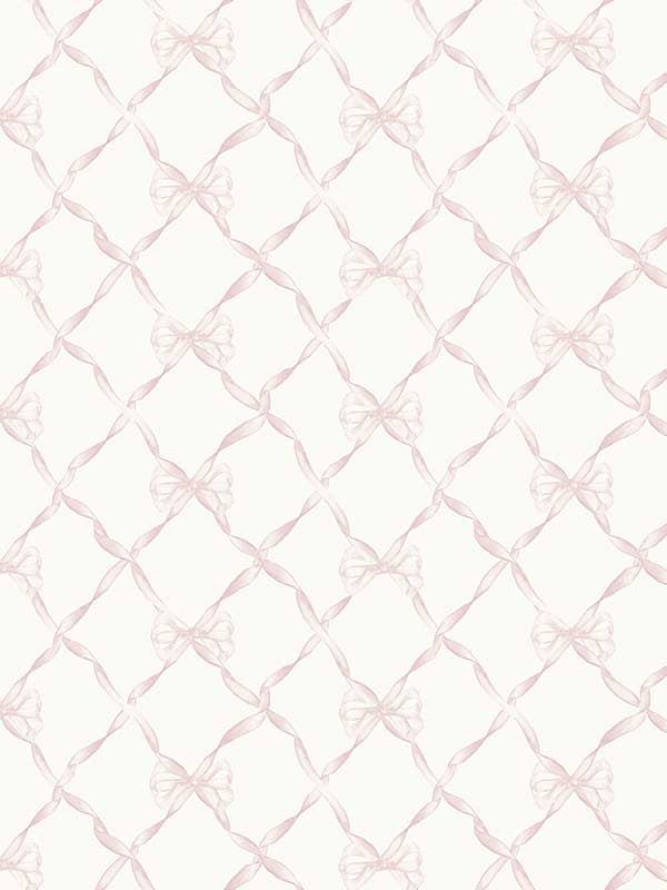 Baby Bow Peel and Stick fabric in pink jam color - pattern number LFS5012 - by Brewster in the NuWallpaper by Love Shack Fancy collection