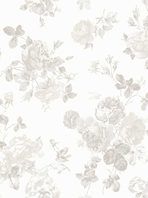 Everblooming Rosettes Peel and Stick fabric in dove color - pattern number LFS5019 - by Brewster in the NuWallpaper by Love Shack Fancy collection