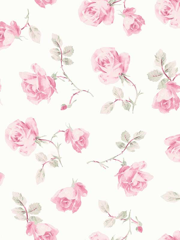 Ribbon Rosa Peel and Stick fabric in chateau rose color - pattern number LFS6109 - by Brewster in the NuWallpaper by Love Shack Fancy collection