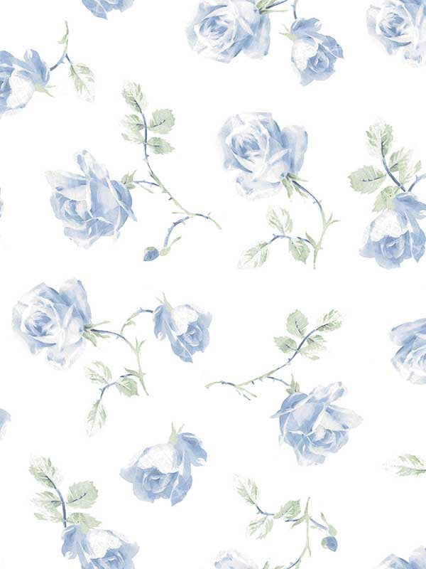 Ribbon Rosa Peel and Stick fabric in french blue color - pattern number LFS6110 - by Brewster in the NuWallpaper by Love Shack Fancy collection