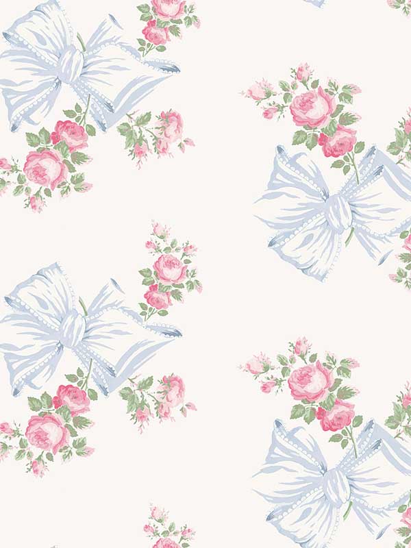 Rosa Beaux Peel and Stick fabric in pastel blue color - pattern number LFS6274 - by Brewster in the NuWallpaper by Love Shack Fancy collection
