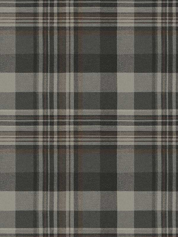 Dutton Plaid wallpaper in charcoal color - pattern number 4142-72632 - by Chesapeake in the Yellowstone collection
