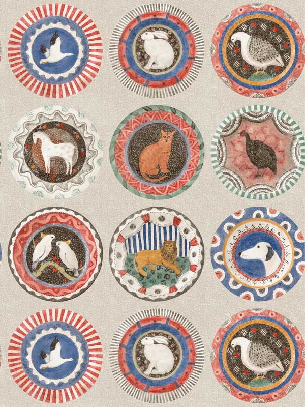 Robinas Dinner Party fabric in jewel color - pattern number BW45126.1.0 - by G P & J Baker in the Kit Kemp Wallpapers collection