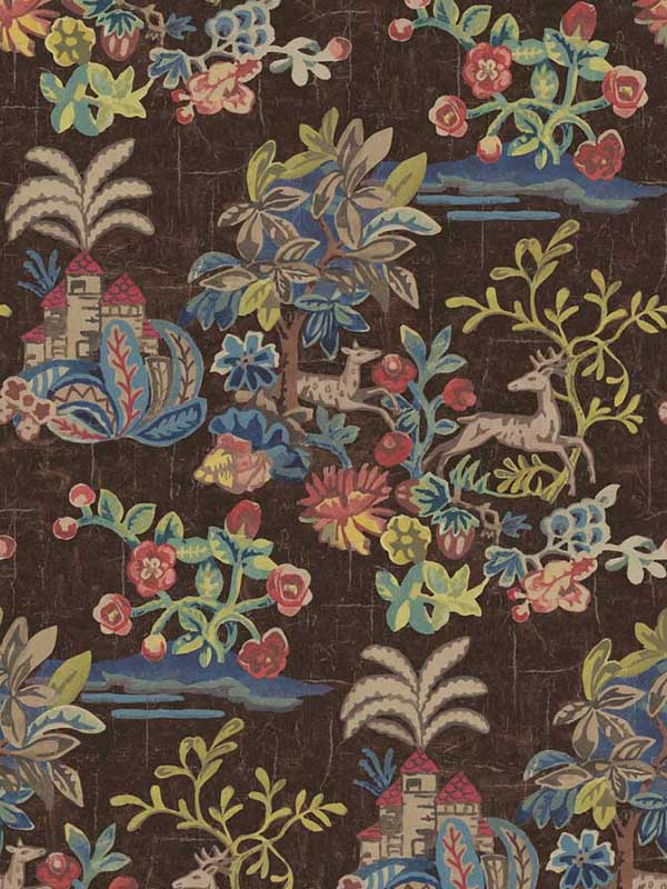 Knights Tale fabric in cocoa color - pattern number BW45138.2.0 - by G P & J Baker in the Kit Kemp Wallpapers collection