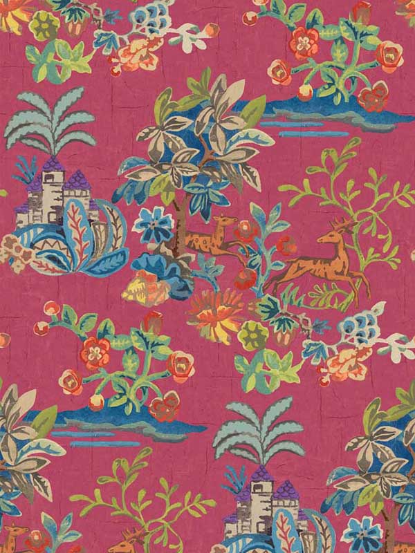 Knights Tale fabric in fuchsia color - pattern number BW45138.4.0 - by G P & J Baker in the Kit Kemp Wallpapers collection